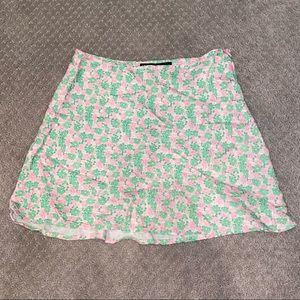 Zara flora silk mini skirt